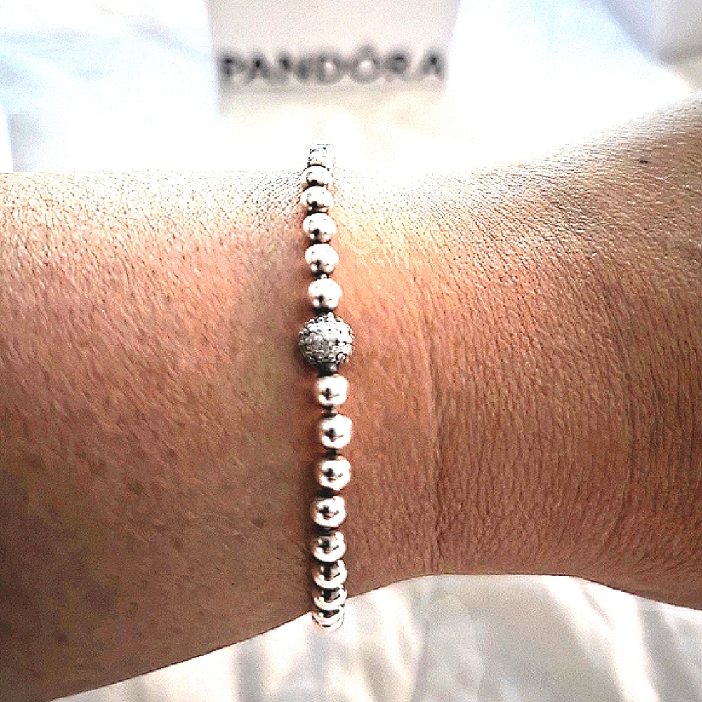 Pandora Stunning Sterling Silver 8 Inch Bead Bracelet